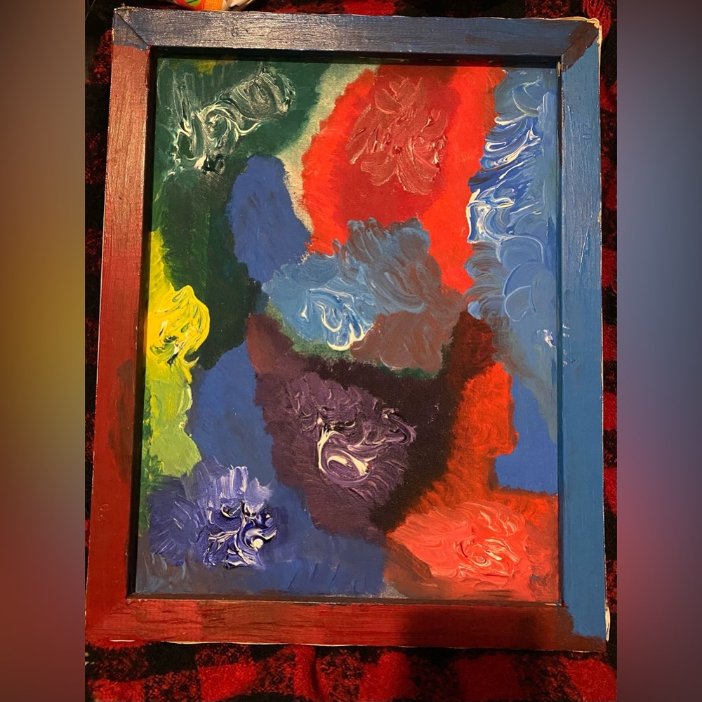Original canvas  marble painting